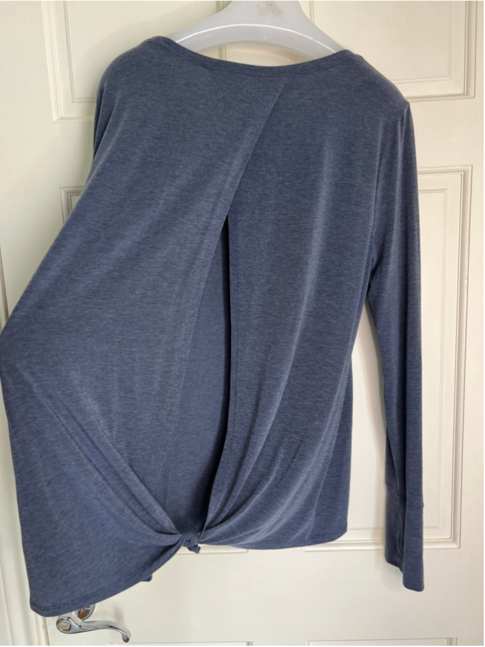 Gap Fit Tie Back Long Sleeve Tee Indigo Blue Women’s L - Picture 6 of 7